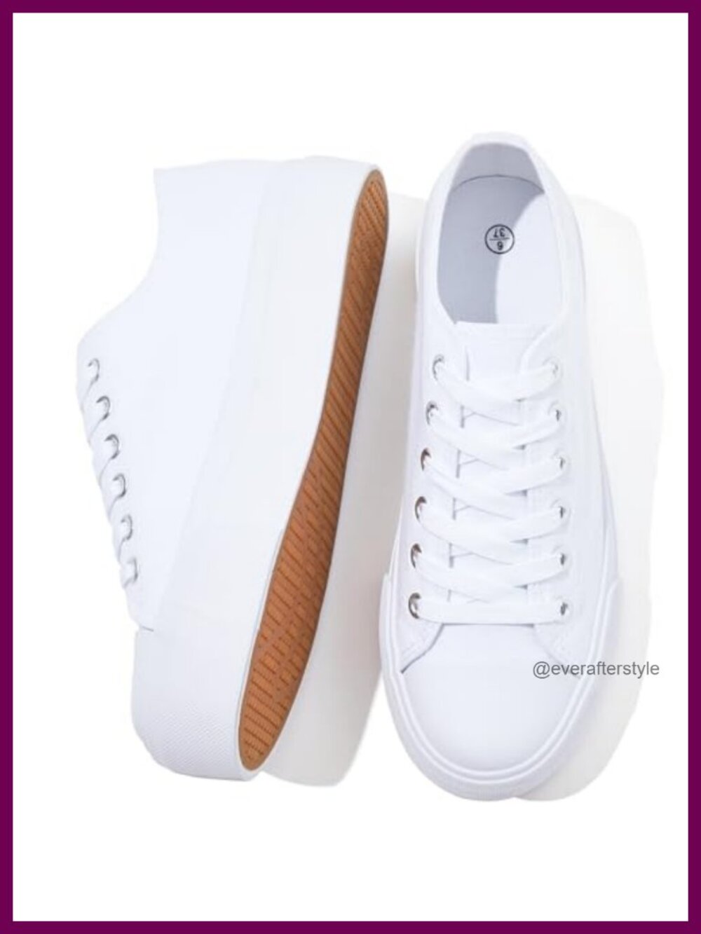 Women's Platform Sneakers Lace Up Canvas Non-Slip Walking Shoes 1.61"